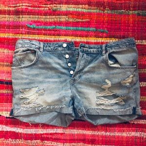 H&M boyfriend style ripped denim shorts